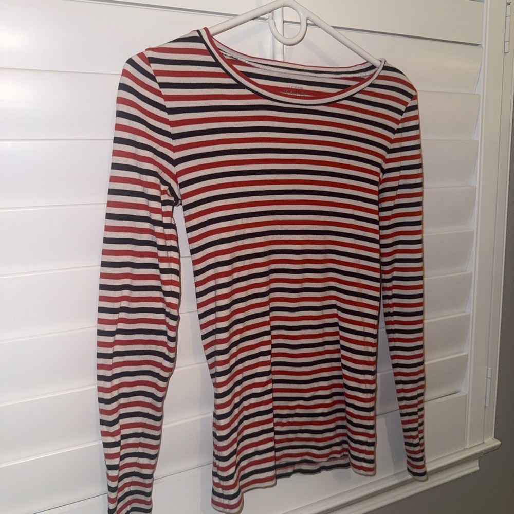 Vintage J. Crew Multicolor Striped Long Sleeve Tee